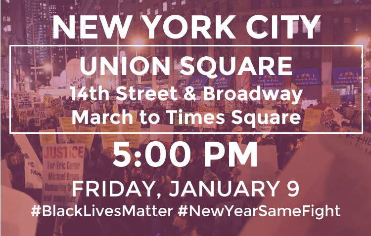 NEW YORK CITY FRI JAN 9th - 5:00 PM UNION SQUARE 1 — Jan 8, 2015