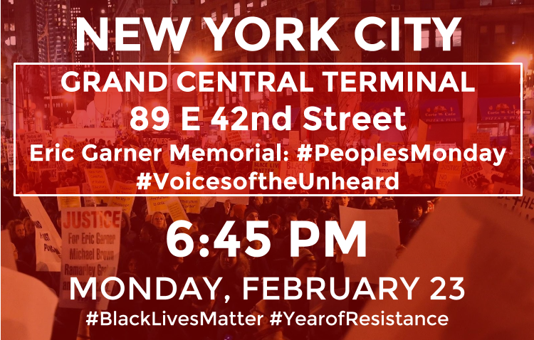 NEW YORK CITY MON FEB 23rd - 6:45 PM GRAND CENTRAL — Feb 23, 2015